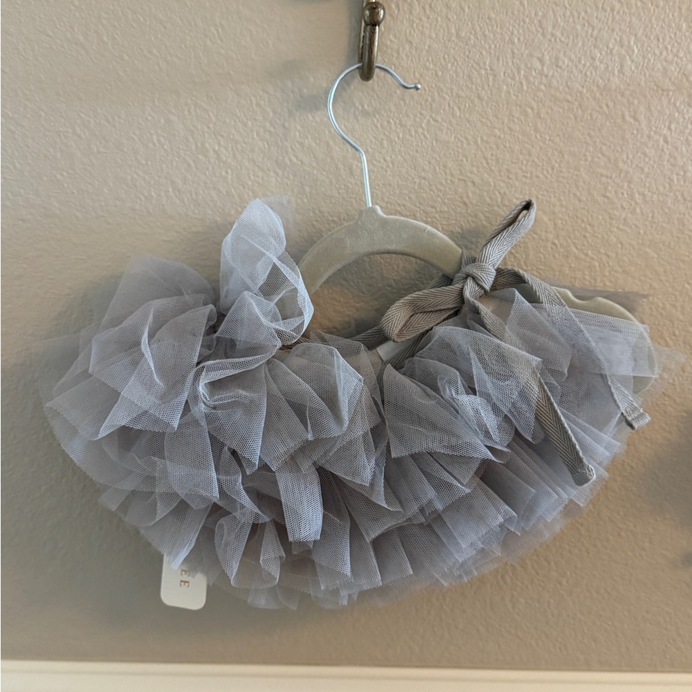 Gray Tulle Baby Skirt